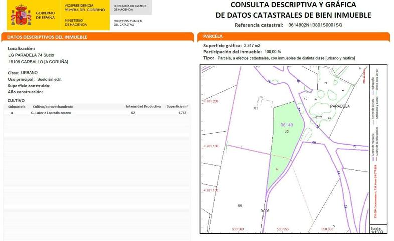 SOLAR en VENTA en PARADELA (CARBALLO - A CORUÑA) photo 0
