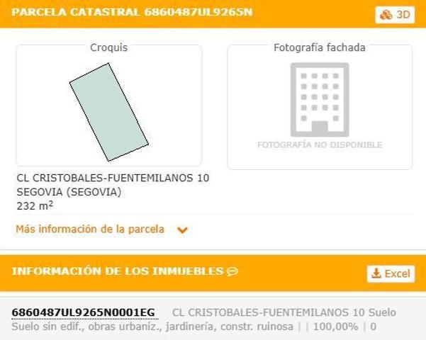 Terreno en venta en Fuentemilanos de 232 m2 photo 0