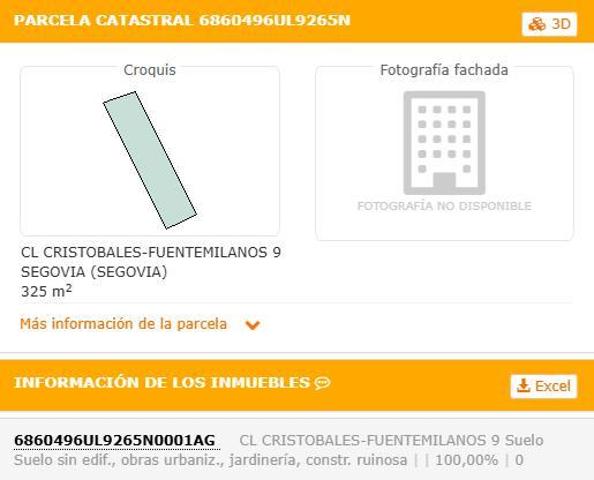 Terreno en venta en Fuentemilanos de 325 m2 photo 0