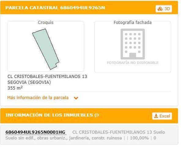 Terreno en venta en Fuentemilanos de 355 m2 photo 0