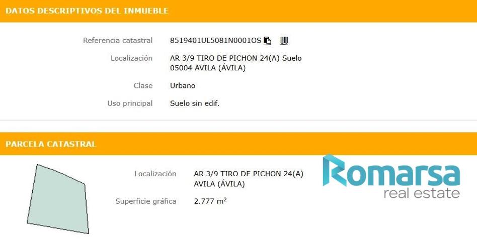 Terreno en venta en Ávila de 2777 m2 photo 0