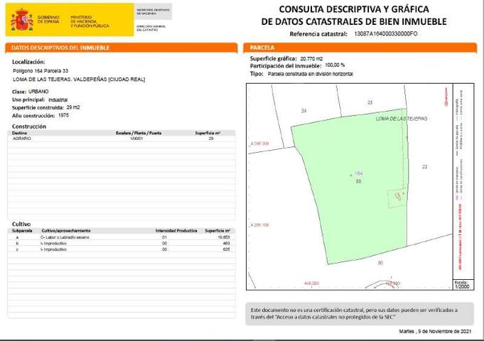 Terreno en venta en Valdepeñas, Canal photo 0