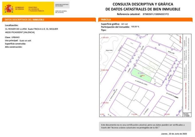 Parcela en venta en Picassent, Centro photo 0