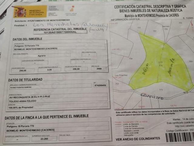 Terreno en venta en Montehermoso, Poligono 19 parcela 770, 10810 photo 0