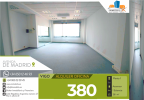 Oficina en alquiler en Vigo de 59 m2 photo 0