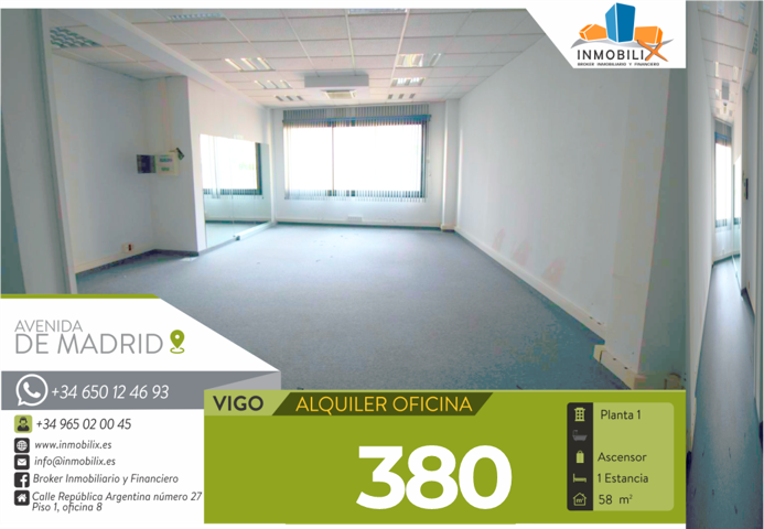 Oficina en alquiler en Vigo de 59 m2 photo 0