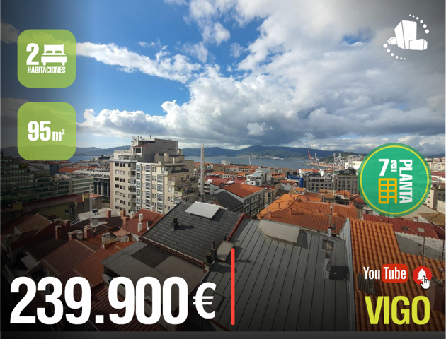 🌄VIGO 💰239.900 € ⭐️CENTRICO+ VISTAS AL MAR+ VISTAS A LA RIA+ BUEN ESTADO+ ARQUITECTURA+ SOLEADO⭐️ photo 0