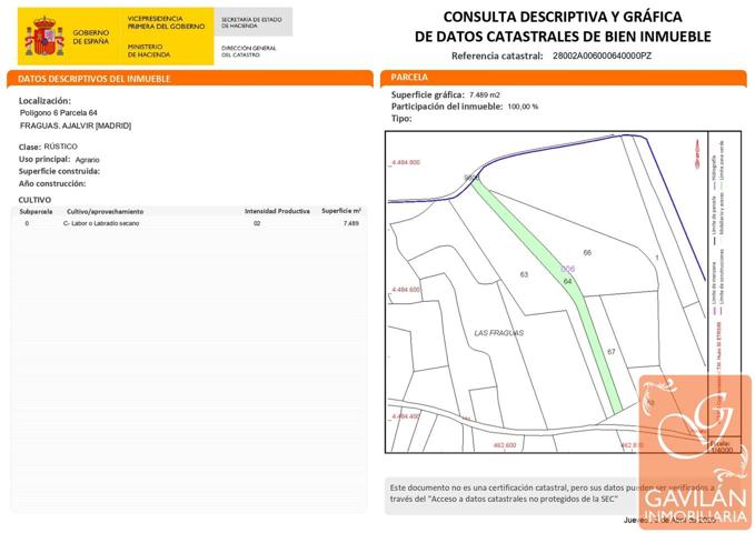 Terreno en venta en Ajalvir de 7489 m2 photo 0