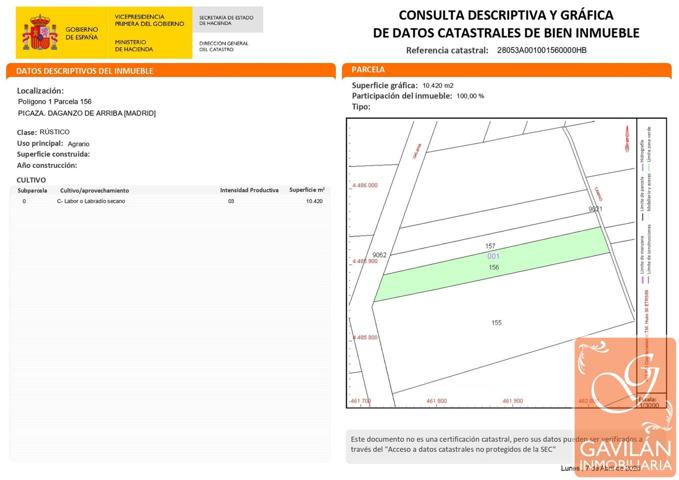Terreno en venta en Daganzo de Arriba de 10420 m2 photo 0