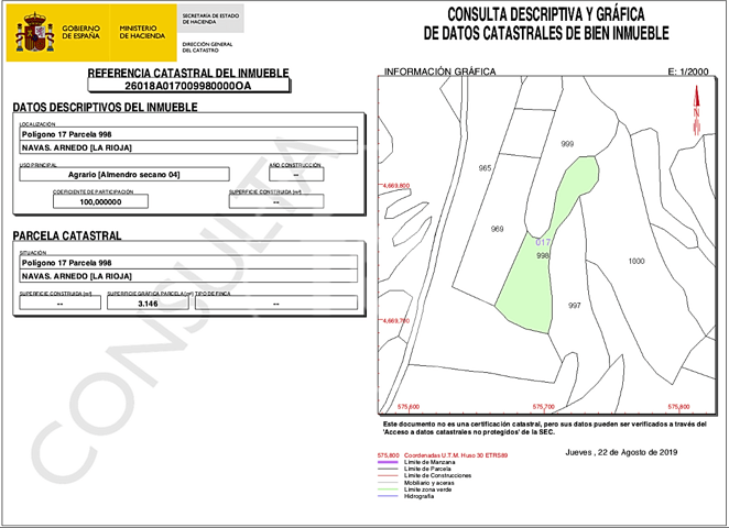 Finca Rústica en venta en Arnedo de 6745 m2 photo 0