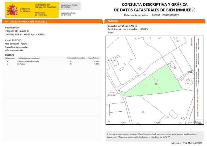 Venta de parcela Rustica en Valverde Bajo photo 0
