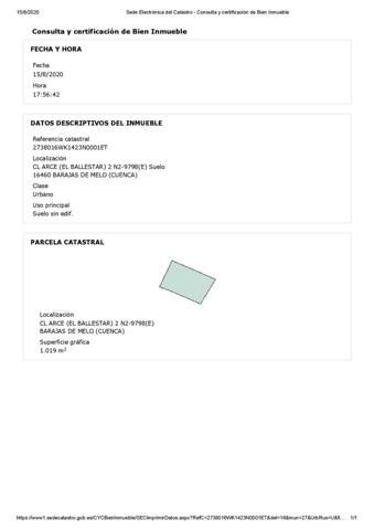 Terreno en venta en Barajas de Melo de 1014 m2 photo 0