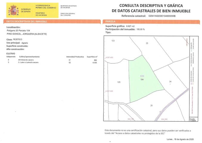 Lote de parcelas rústicas en venta el Jorquera, Albacete. photo 0