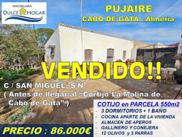 CASA de 1 PLANTA, con 3 DORMITORIOS , EN PARCELA DE 550m2. En PUJAIRE ( Cabo de Gata - Almeria ) photo 0