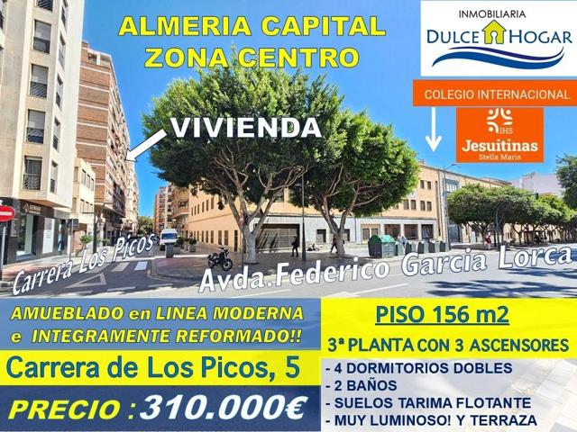 AMPLISIMO PISO EN VENTA EN PLENO CENTRO DE ALMERIA CAPITAL,TODO REFORMADO !! 4 DORMITORIOS + 2 BAÑOS photo 0