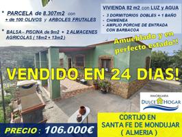 FABULOSO CORTIJO EN VENTA en SANTA FE DE MONDUJAR- PARCELA 8.307m2 con VIVIENDA 82m2 - 3 DORMITORIOS photo 0