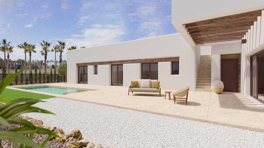 Primera línea de golf, villa esquinera de estilo mediterráneo en planta baja con 3 dormitorios, 2 baños, piscina, sol photo 0