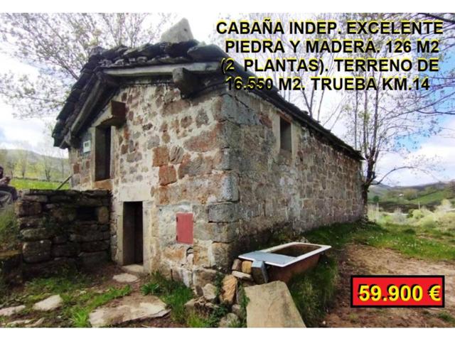 Excelente Cabaña de piedra labrada de 2plantas con 126 m2 constr. y Terreno de 16.550 m2 en Trueba (a 200 m. de cascada photo 0