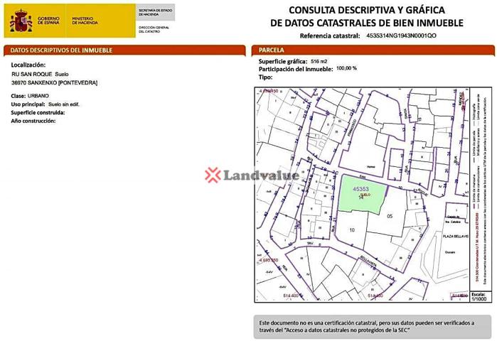 Terreno en venta en SANXENXO de 453 m2 photo 0