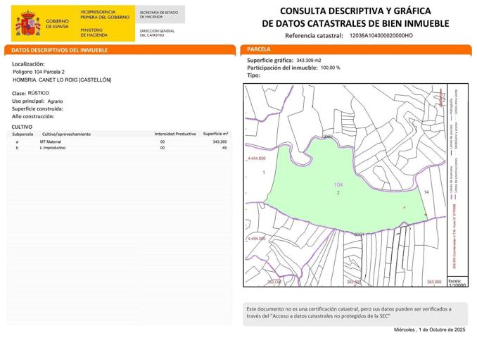 Terreno Urbanizable En venta en Comunidad Valenciana, Canet Lo Roig photo 0