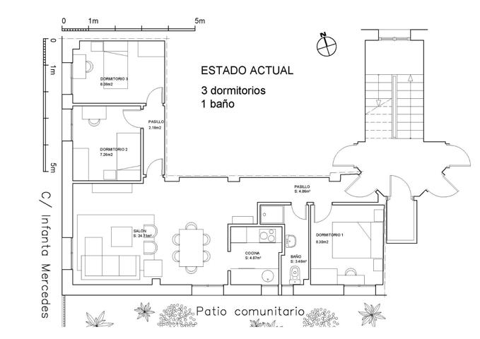 Piso exterior de 71m2 a reformar en la calle Infanta Mercedes photo 0