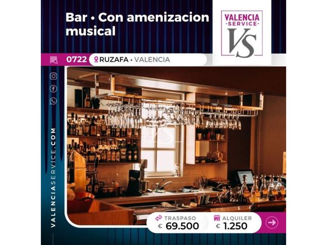 0722 - FANTASTICO BAR CON AMENIZACIÓN MUSICAL EN RUZAFA photo 0